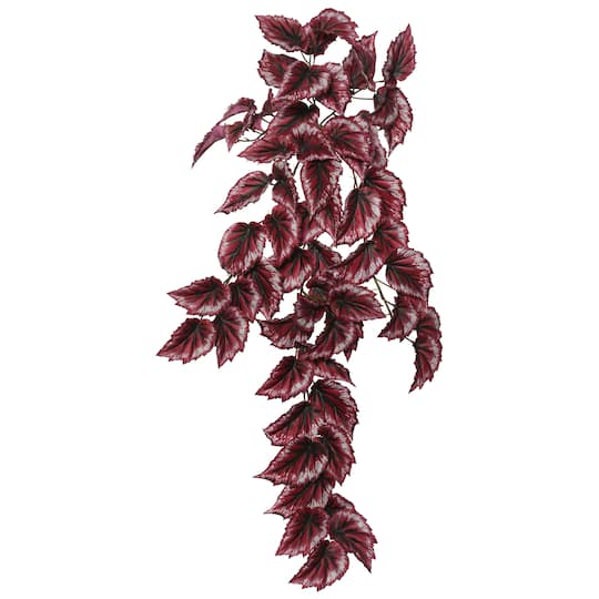 38" Red Artificial Begonia Hanging Bush